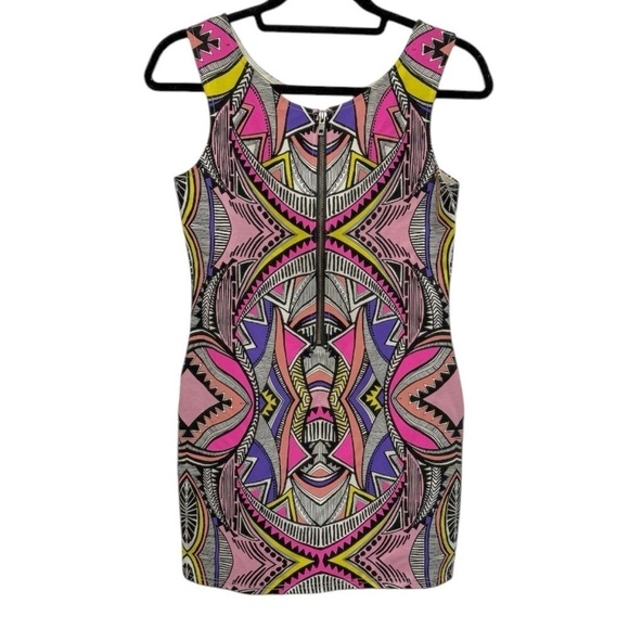 MinkPink Women’s Multi Color Tribal Bodycon Sleevless Dress Medium - Picture 3 of 7